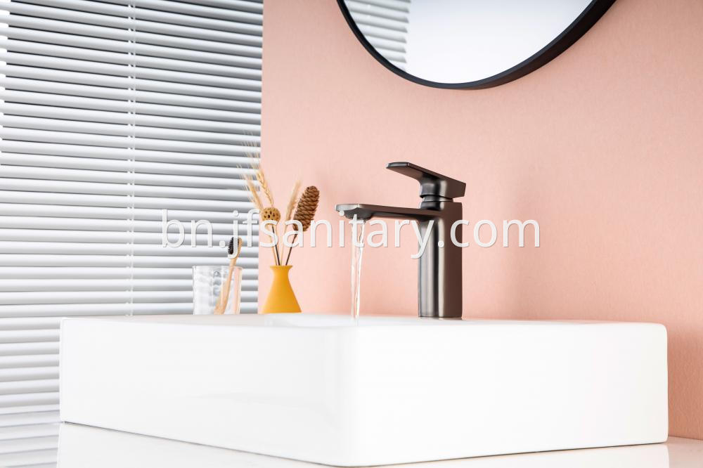 Brass Basin Faucet With Gray Colour